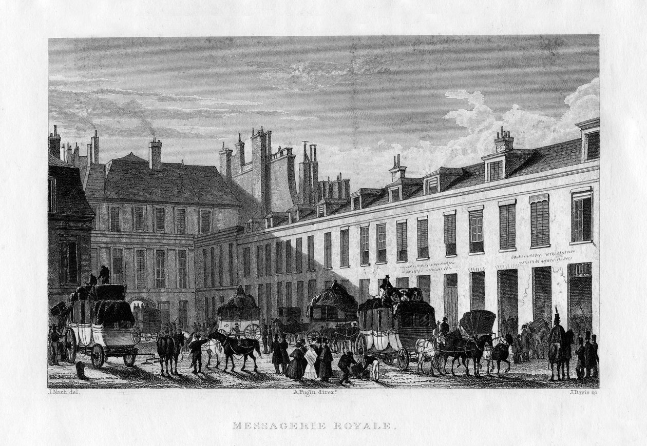 Kunglig budtjänst, Paris, Frankrike, 1829. av J. Davis