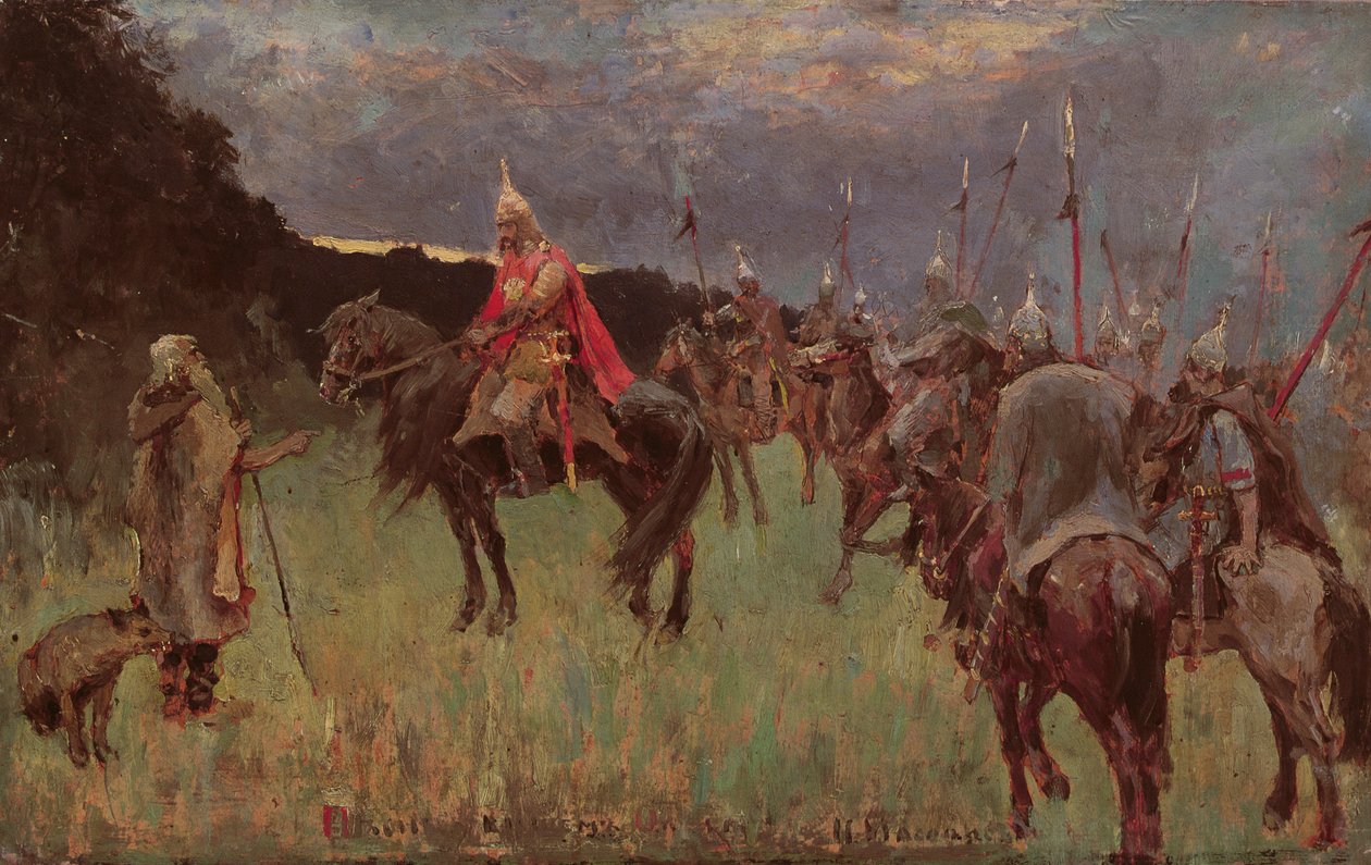 The Song of Oleg the Wise (olja på duk) av J. G. Myasoyedov