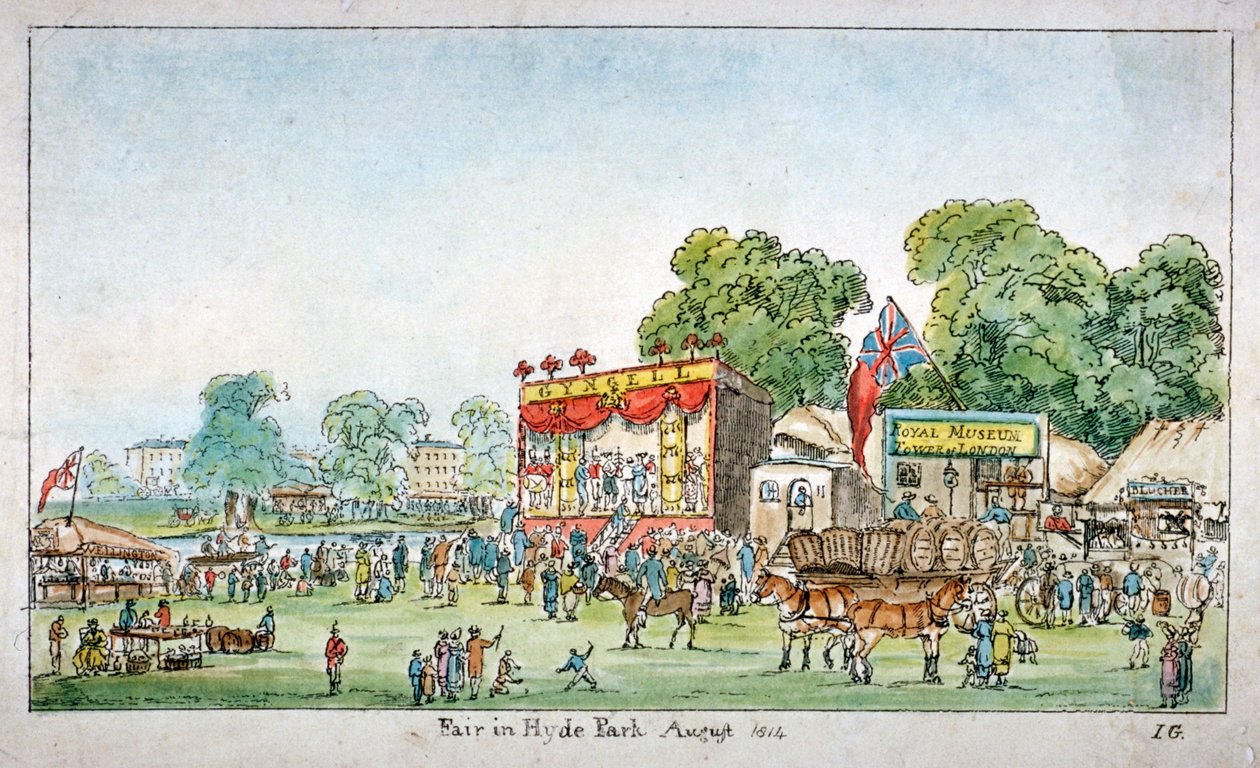 Mässa i Hyde Park, Westminster, London, 1814 av J Gordon
