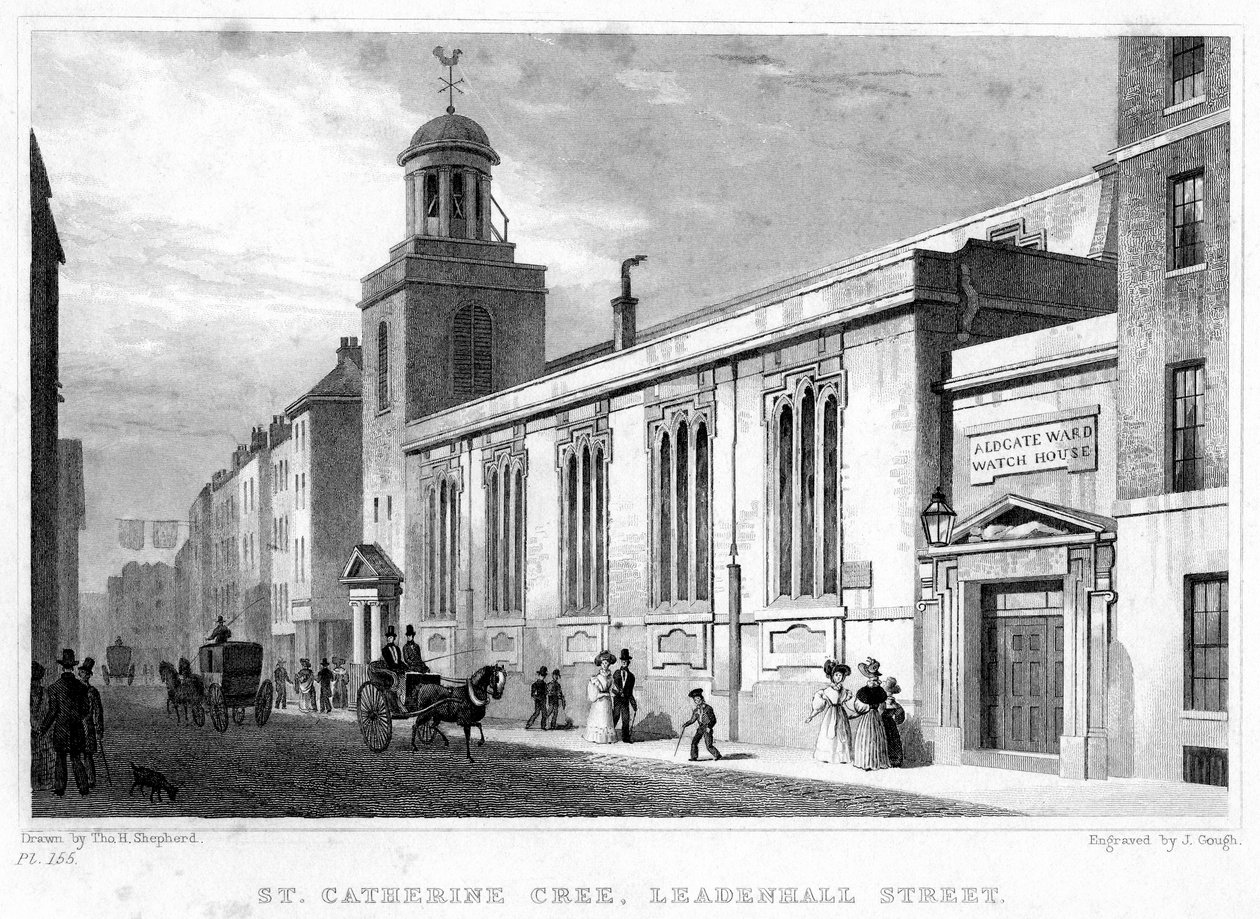 Church of St Katherine Cree, Leadenhall Street, City of London, 1800-talet. av J. Gough