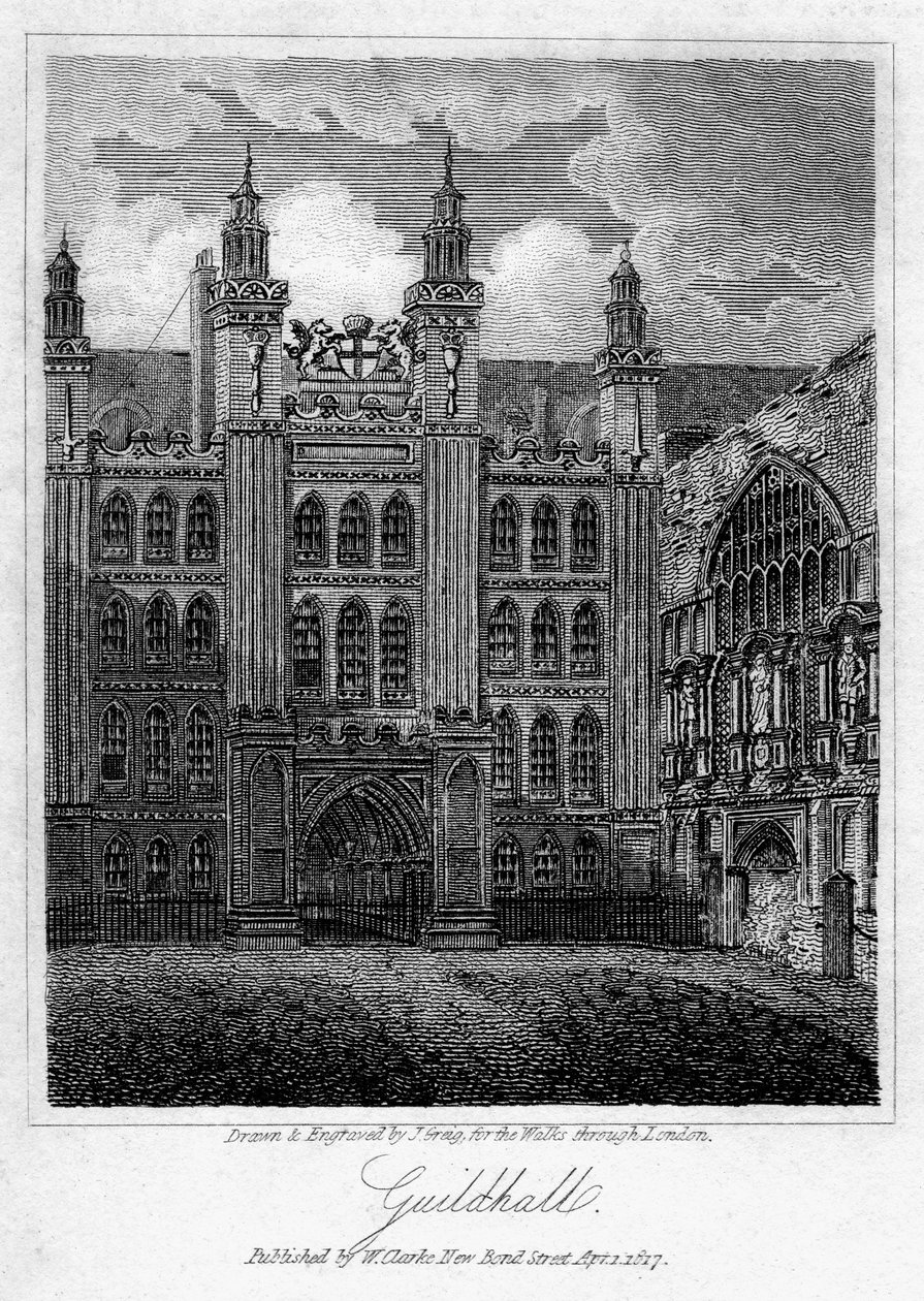 Guildhall, City of London, 1817. av J. Greig