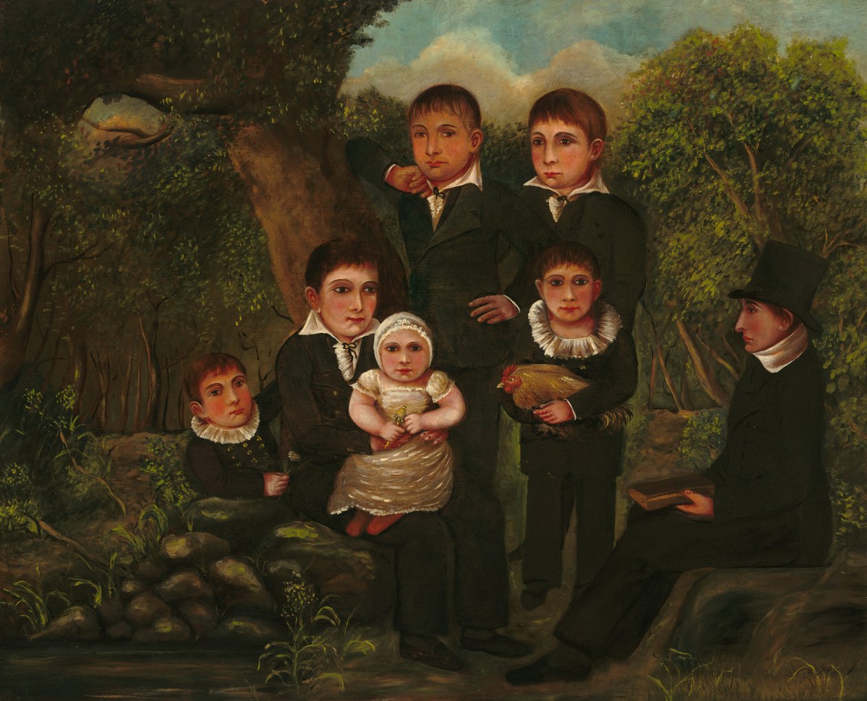 Abraham Clark och hans barn, 1822. av J. H.