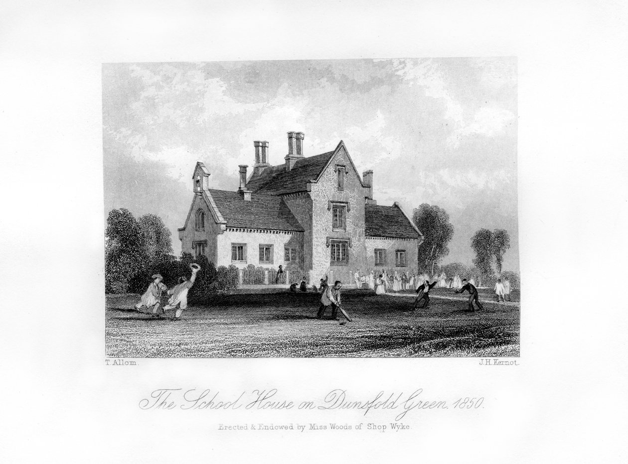 The School House på Dunsfold Green, Surrey, 1850 av J. H. Kernot