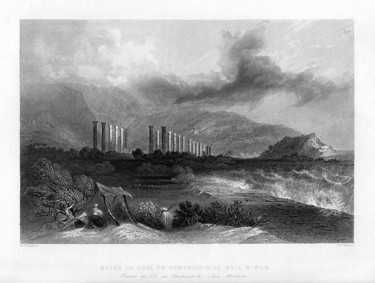Ruinerna av Soli, eller Pompeiopolis, Turkiet, 1841. av J. H. Kernot
