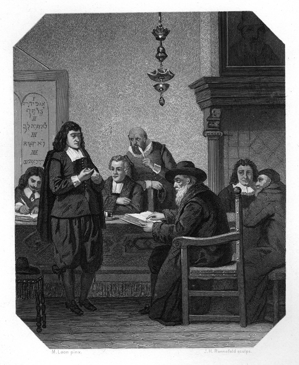 Benedict Spinoza, holländsk 1600-talsfilosof, c1870. av J. H. Rennefeld