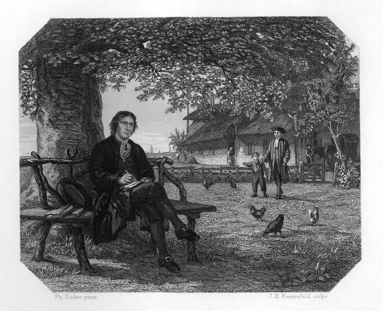 Hubert Kornelisz och Justus van Effen, c1870. av J. H. Rennefeld