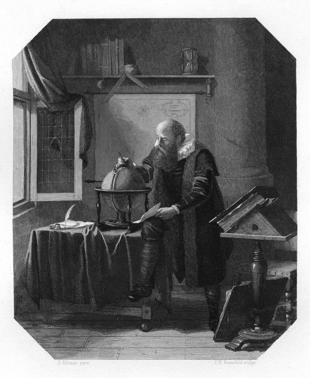 Petrus Plancius, holländsk astronom, kartograf och präst, c1870 av J. H. Rennefeld