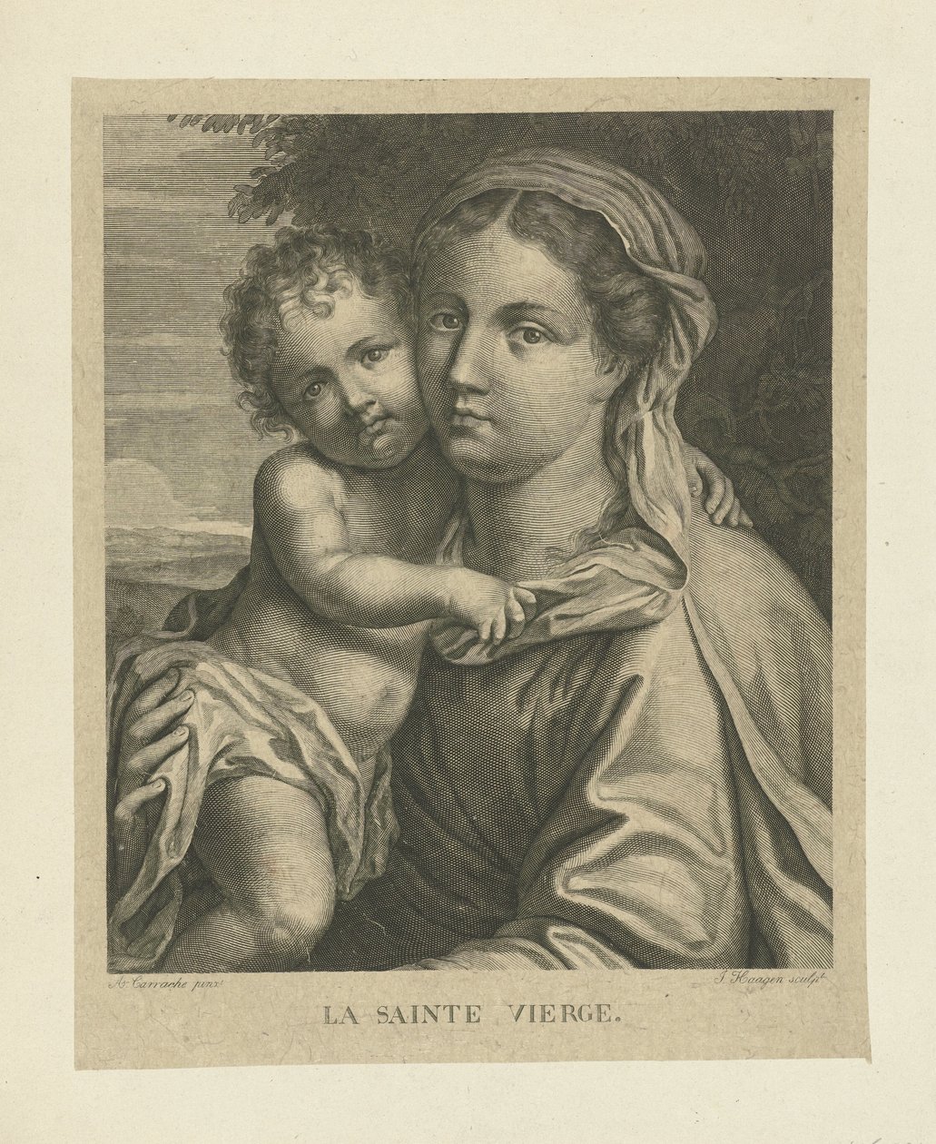 Maria sätter snäll The Blessed Virgin (titel på objekt) av J. Haagen