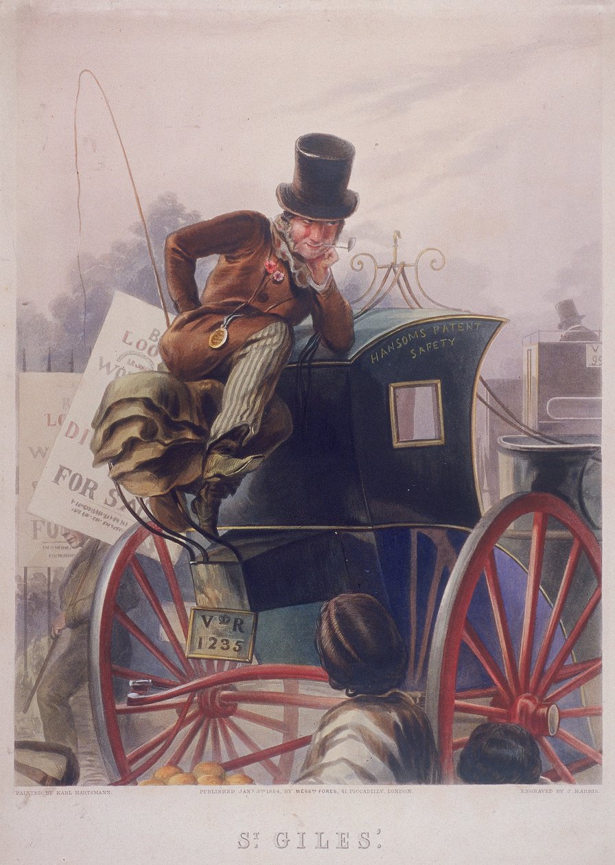 Hansom taxichaufför, London, 1854 av J Harris