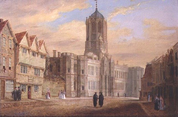 Oxford: Tom Tower och West Front of Christ Church College av J. Harwood