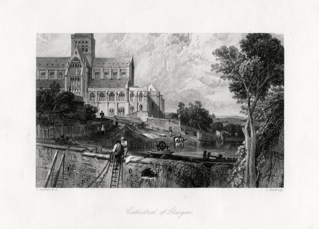 Glasgow Cathedral, Skottland, 1800-talet av J. Horsburgh
