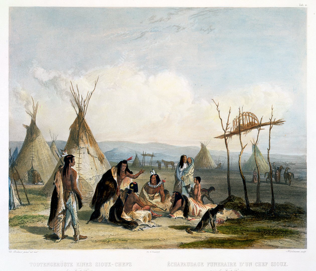 En Sioux-hövdings begravningsställning nära Fort Pierre av J Hurlimann