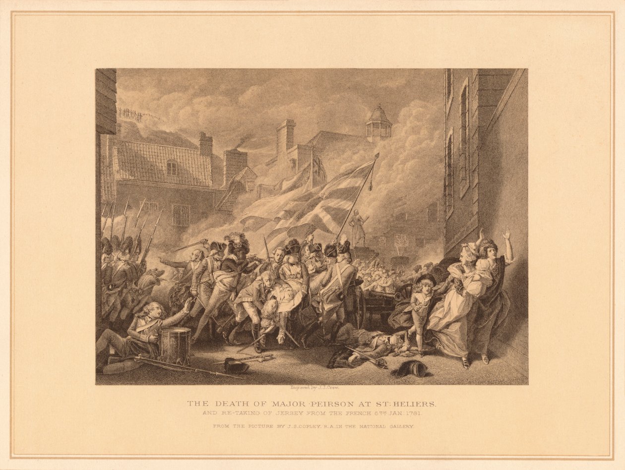 Major Peirsons död i St. Heliers, 1781 1878 av J. J. Crew