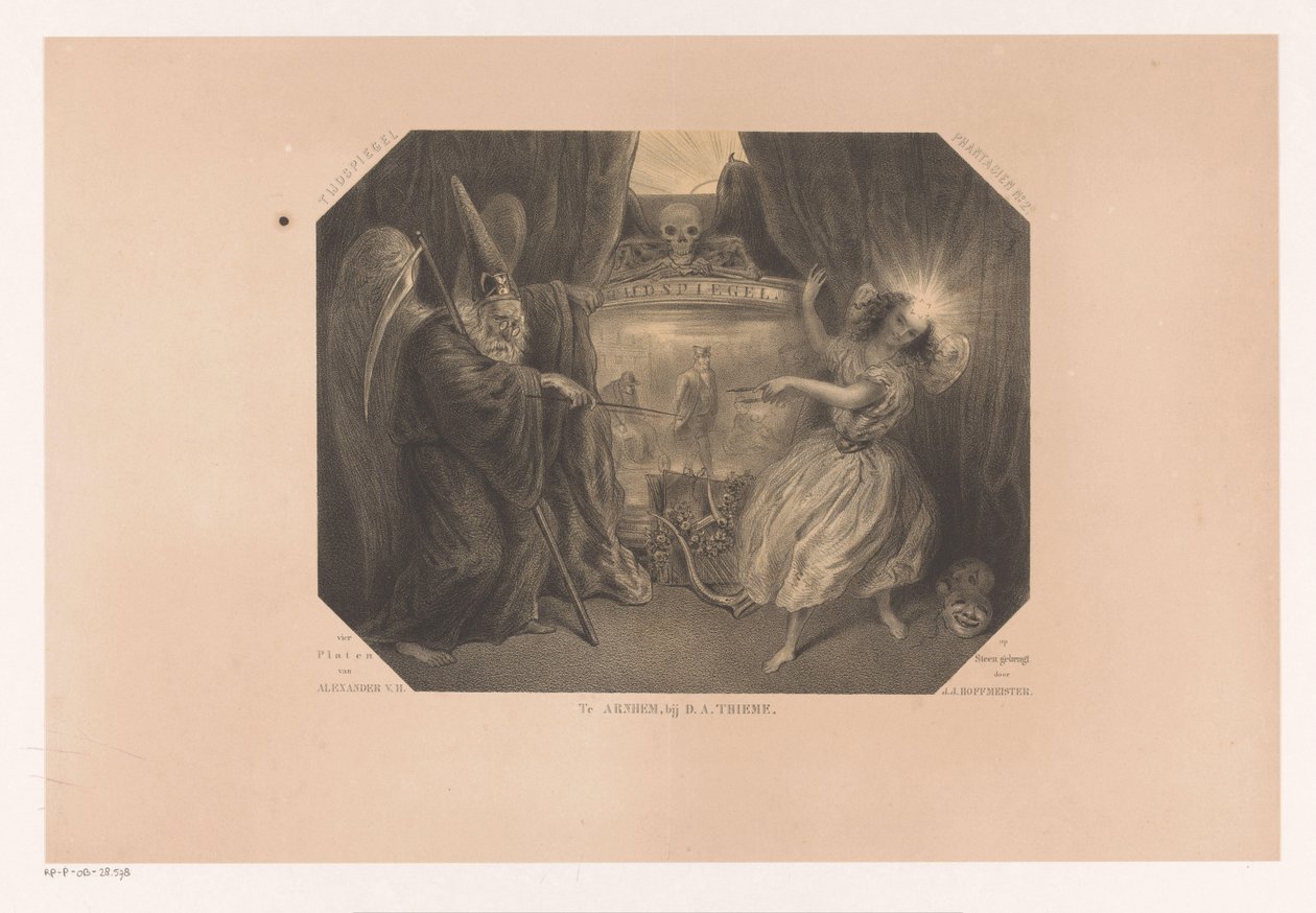 Allegorisk representation av tiden Tydspiegel Fantasy No. 2 (serietitel på objekt) av J. J. Hoffmeister
