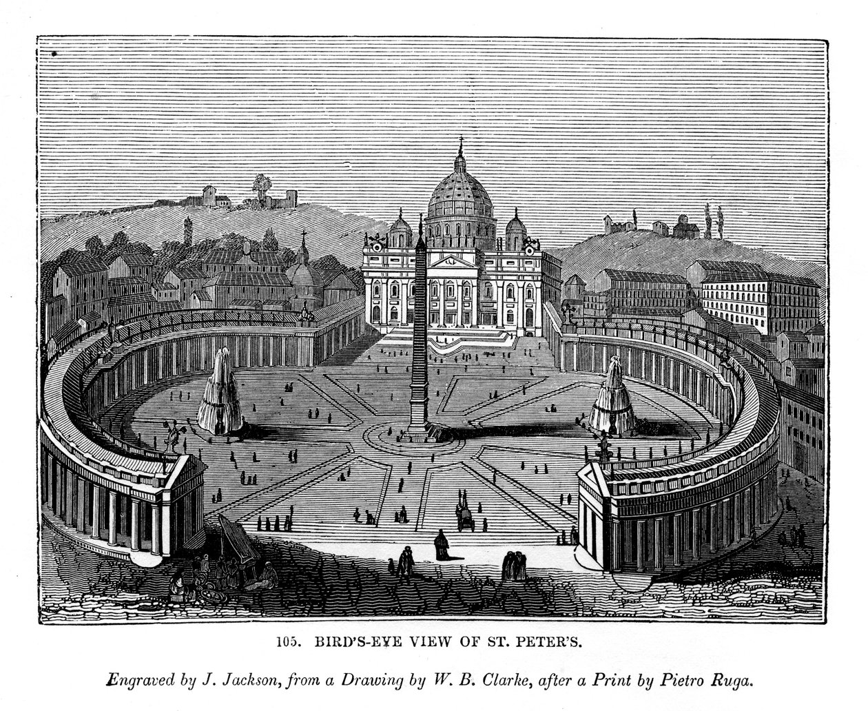 Fågelperspektiv över St Peters, 1843 av J. Jackson