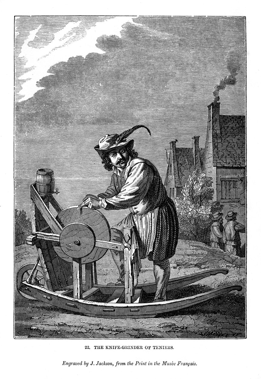Knivsliparen i Teniers, c1630-1690, 1843 av J. Jackson