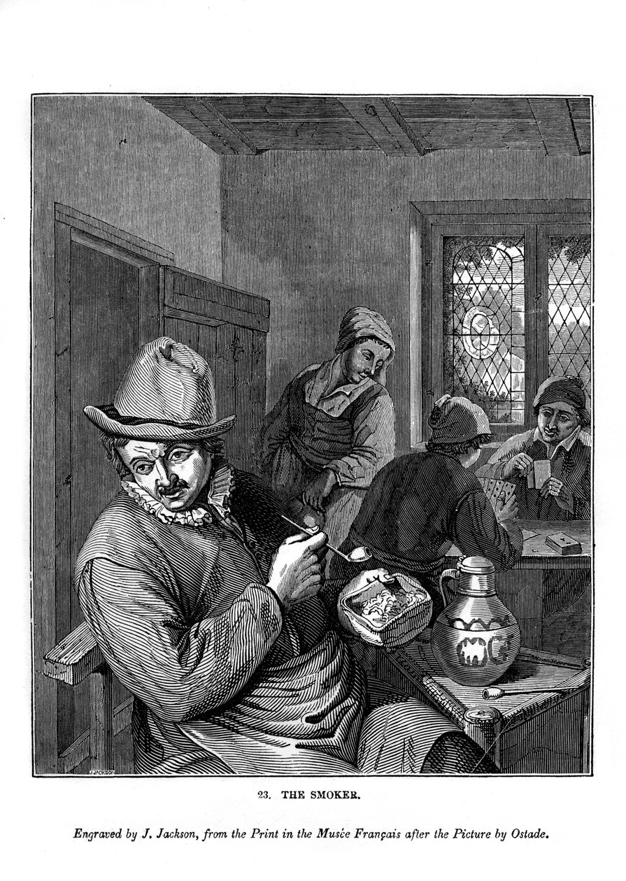Rökaren, c1630-1680 1843. av J. Jackson