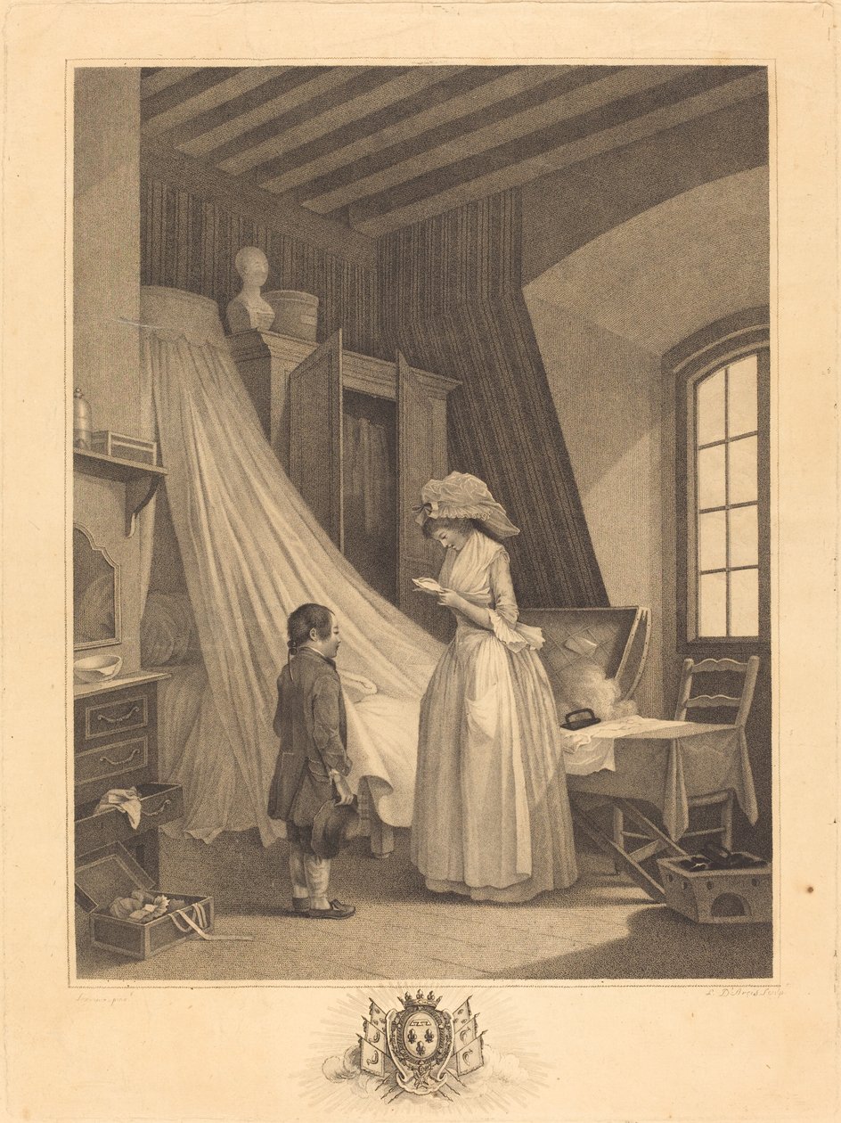 Den oväntade olyckan av J. Louis Darcis after Nicolas Lavreince