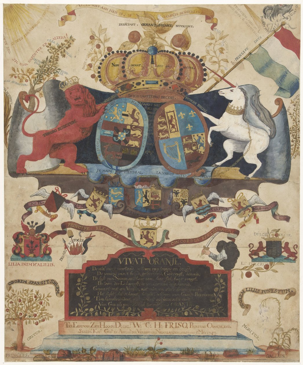 Allegori över upphöjelsen av Vilhelm IV, 1747 av J. Luiscius
