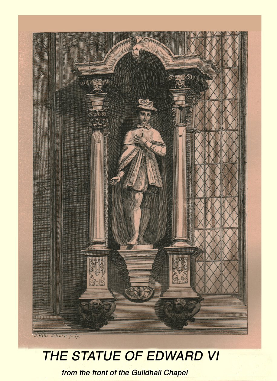 Statyn av Edward VI, 1886 av J Mills