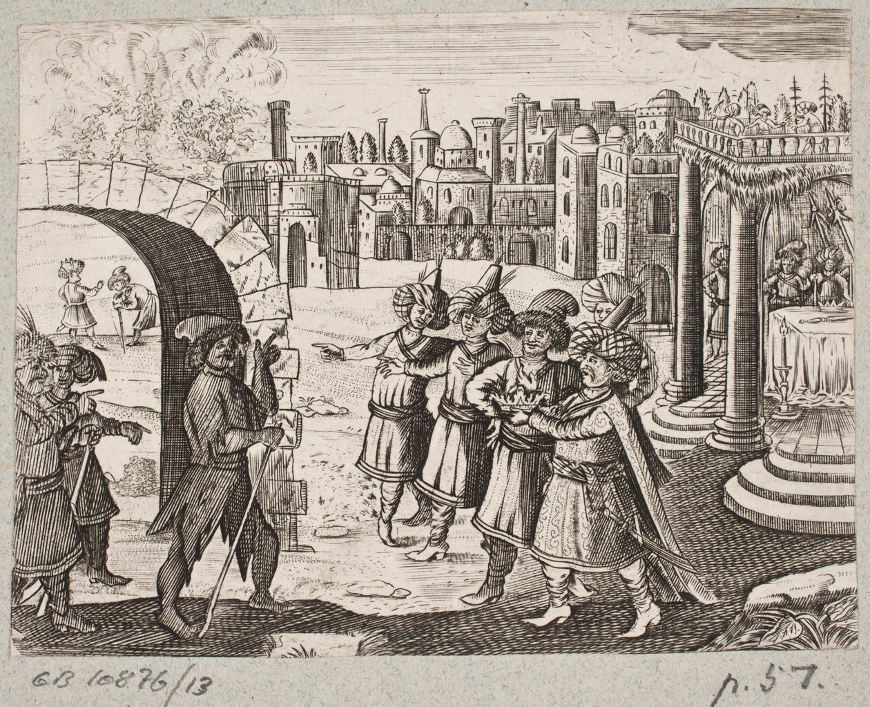 Illustration till Adam Olearius, "Persian Rosenthal av en genial poet Schich Saadi […]", Schleswig 1660 av J. Muller