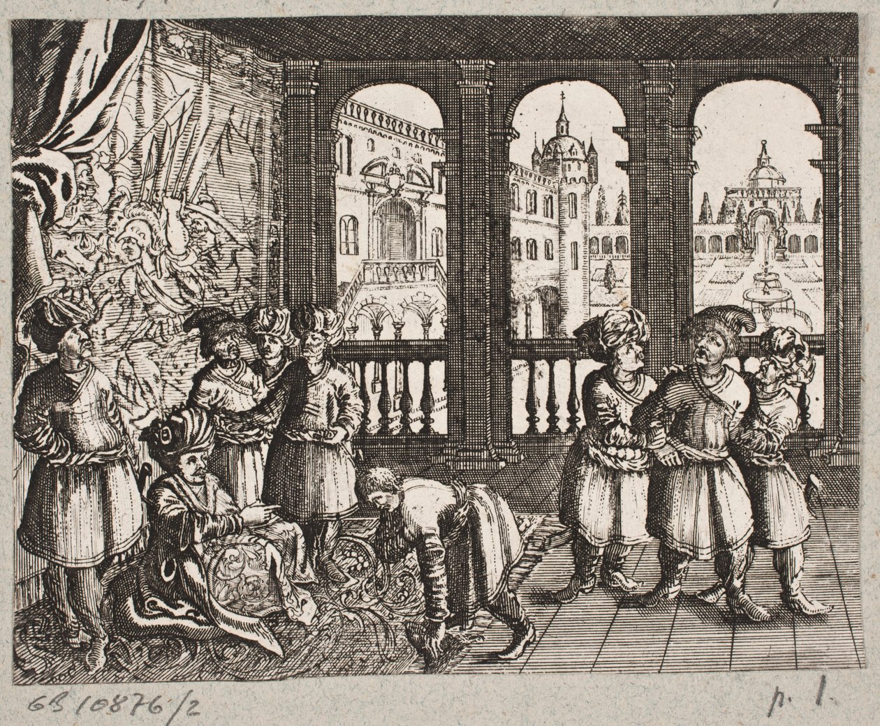 Illustration till Adam Olearius, "Persian Rosenthal av en genial poet Schich Saadi […]", Schleswig 1660 av J. Muller