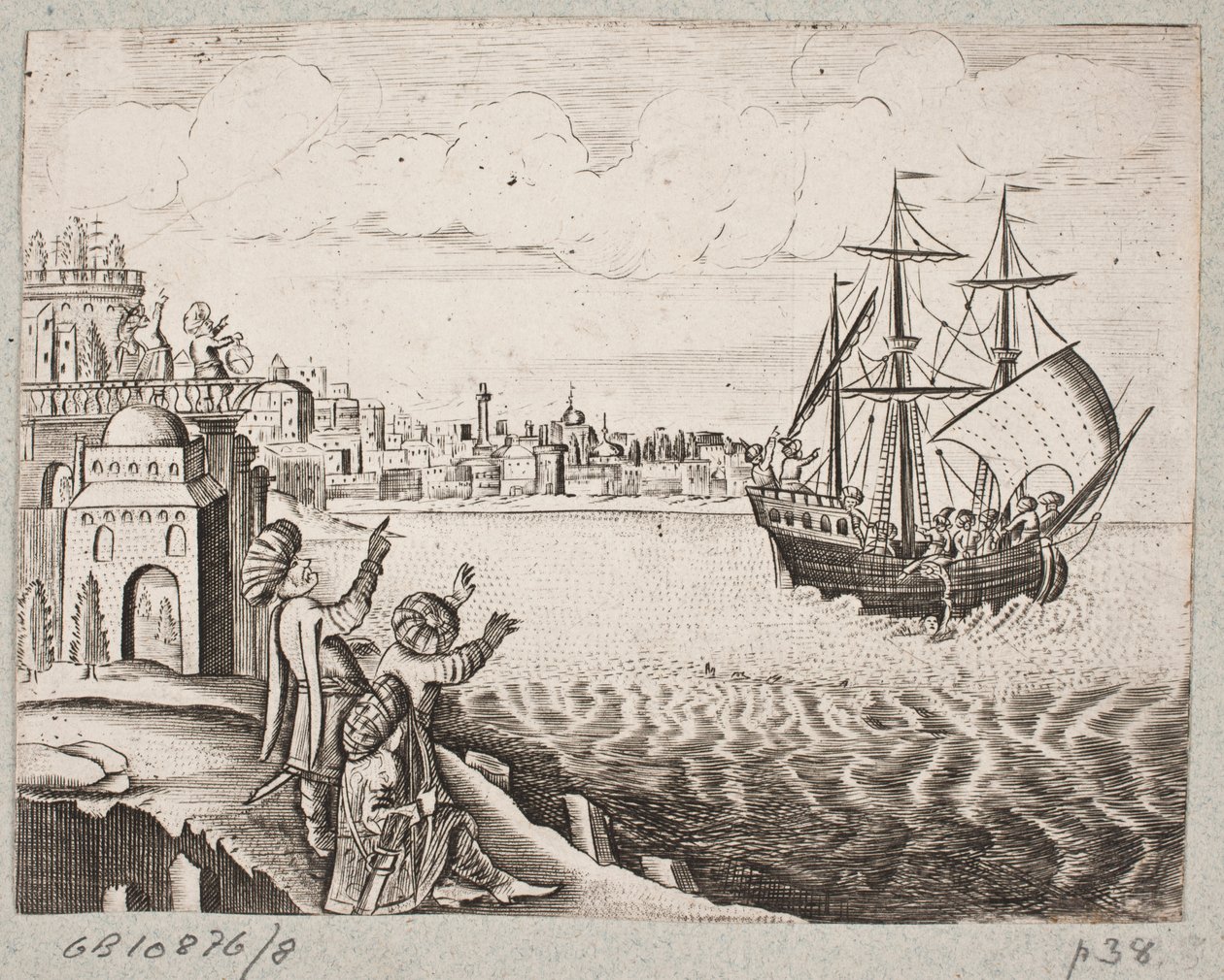 Illustration till Adam Olearius, "Persian Rosenthal av en genial poet Schich Saadi […]", Schleswig 1660 av J. Muller