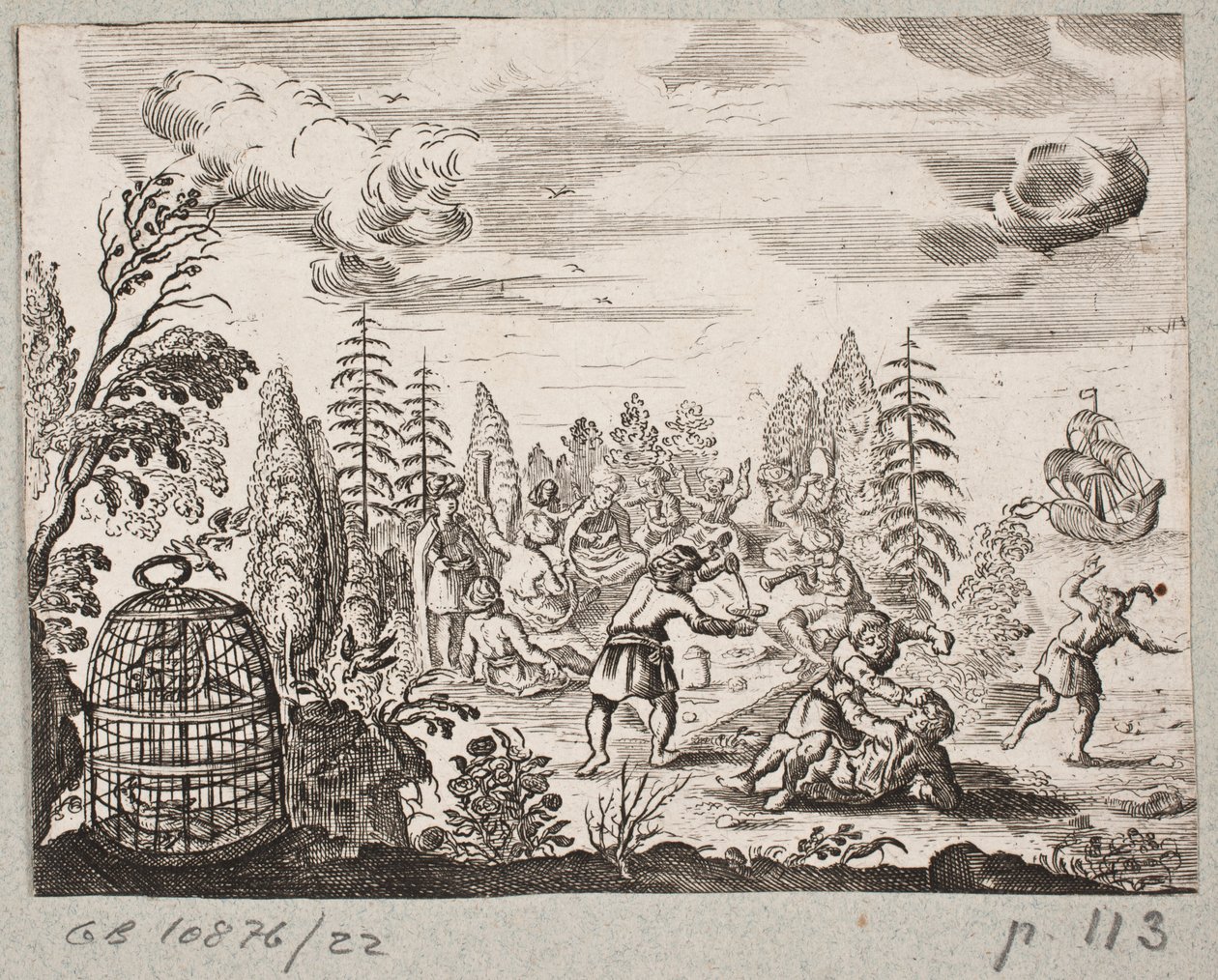 Illustration till Adam Olearius, "Persian Rosenthal av en genial poet Schich Saadi […]", Schleswig 1660 av J. Muller