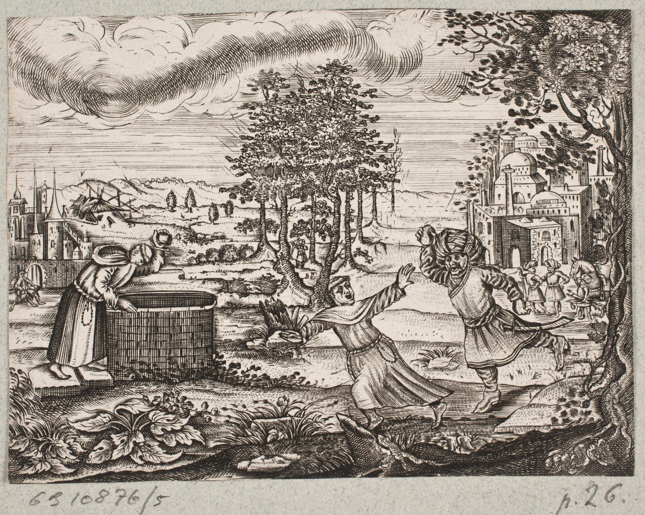 Illustration till Adam Olearius, "Persian Rosenthal av en genial poet Schich Saadi […]", Schleswig 1660 av J. Muller