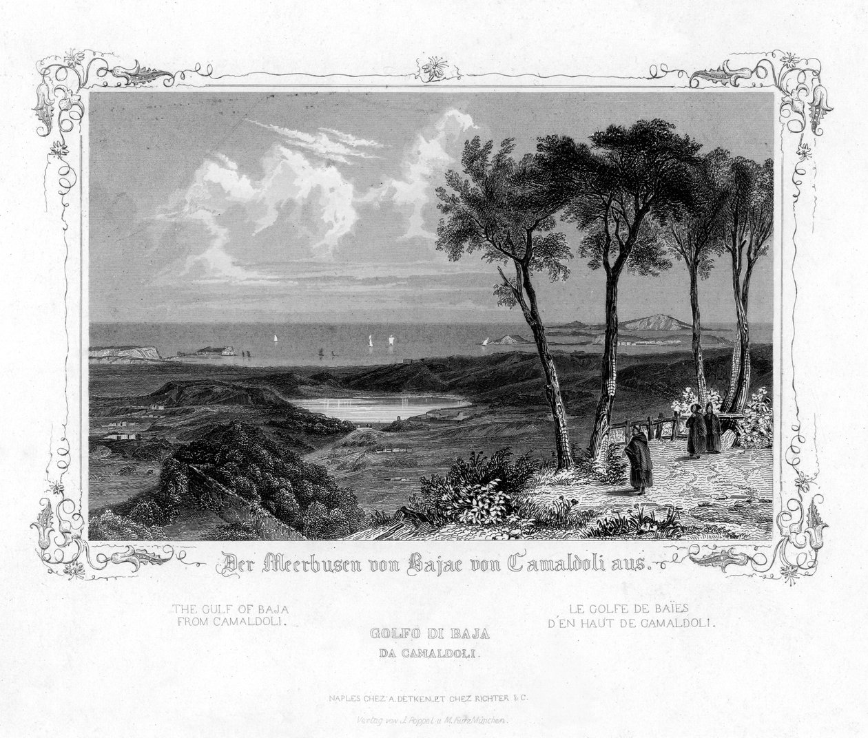 Bajabukten från Camaldoli, Italien, 1800-talet av J. Poppel