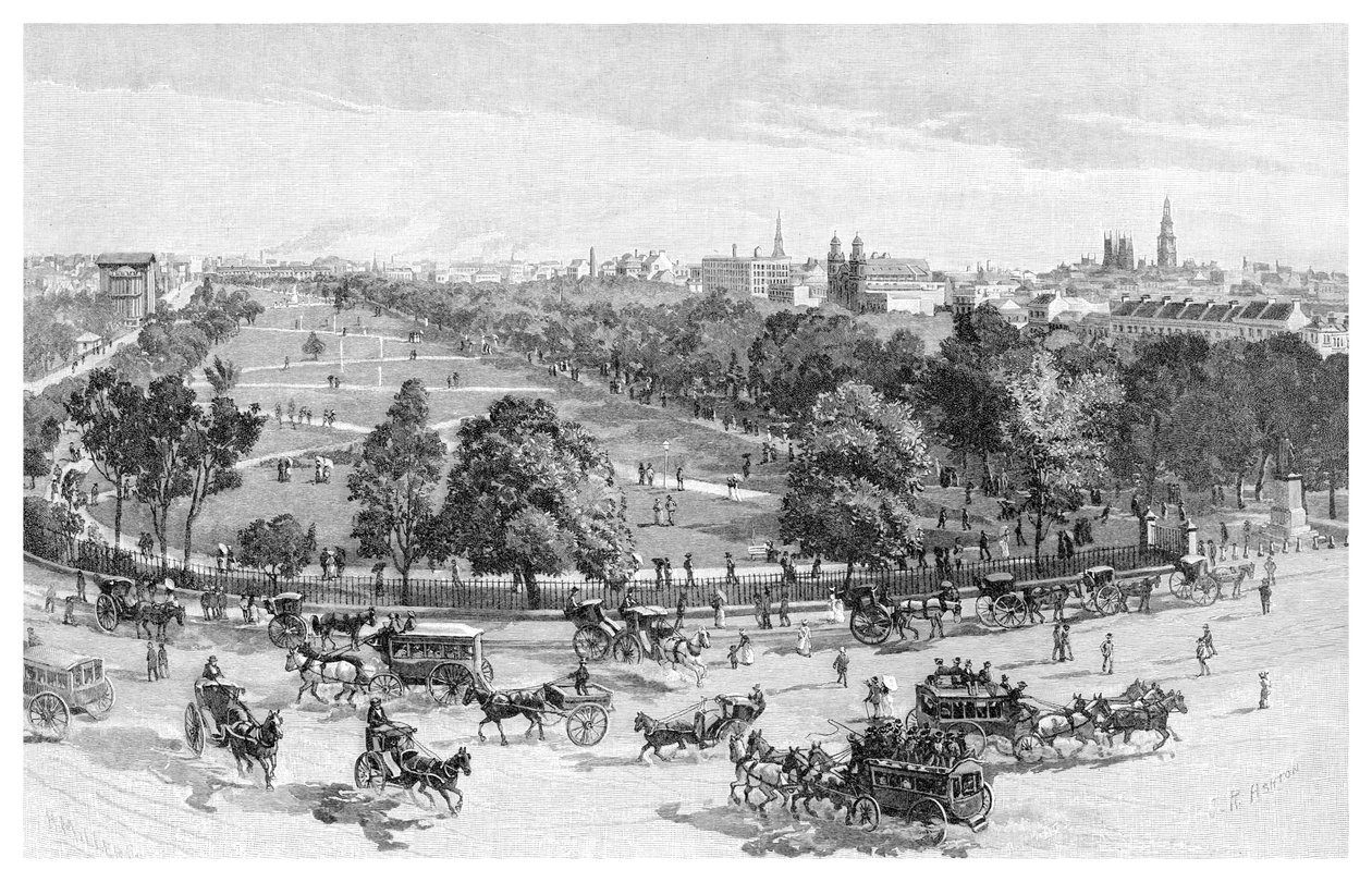Hyde Park, Sydney, New South Wales, Australien, 1886. av J. R. Ashton