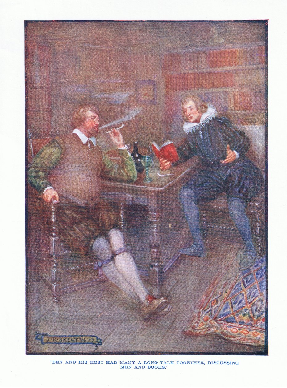 Ben och hans värd hade många långa samtal tillsammans, diskuterade män och böcker, från English Literature pub. av T C & EC Jack, ca 1920 av J. R. Skelton