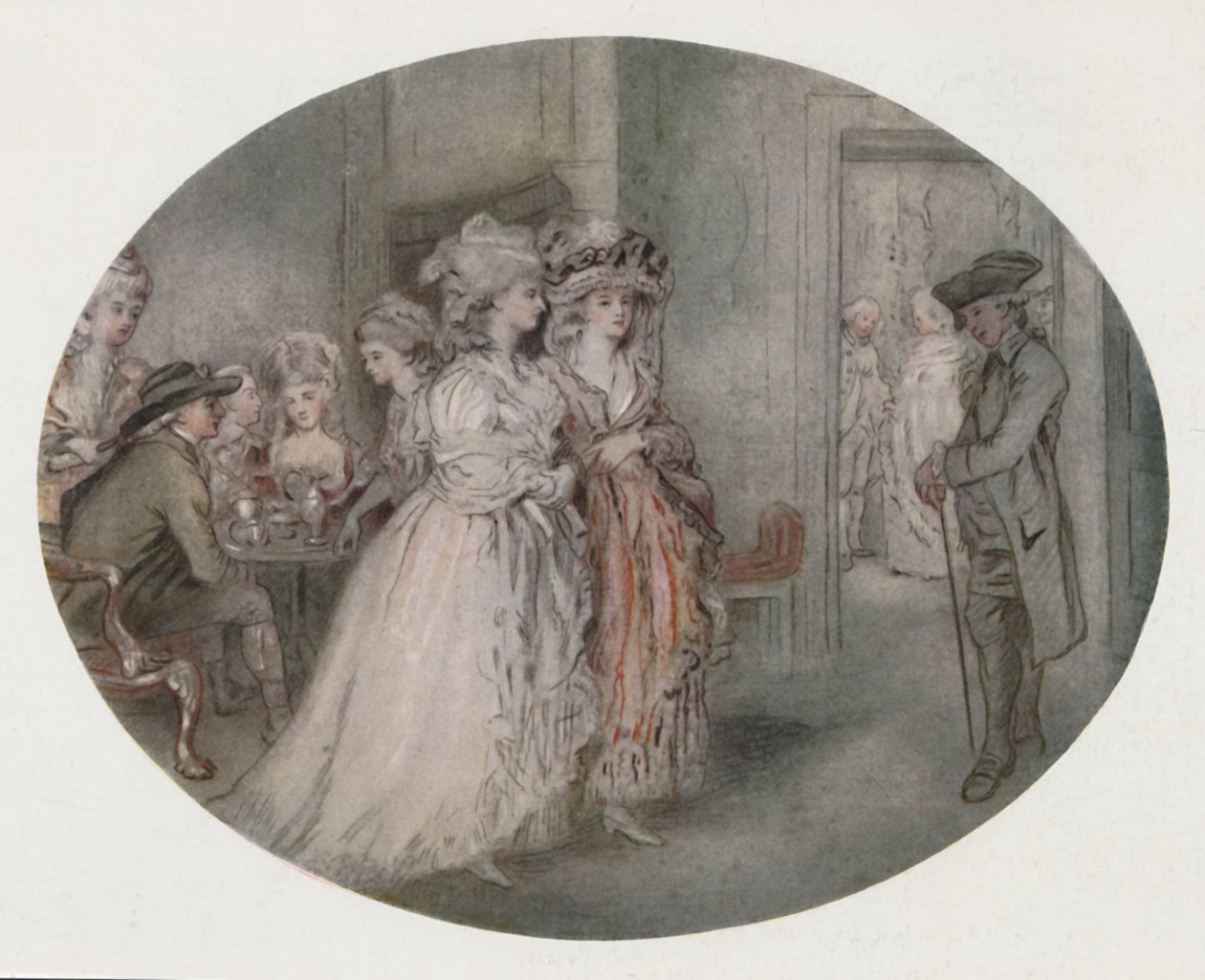 Promenade vid Carlisle House, 1780, 1920 av J. R. Smith