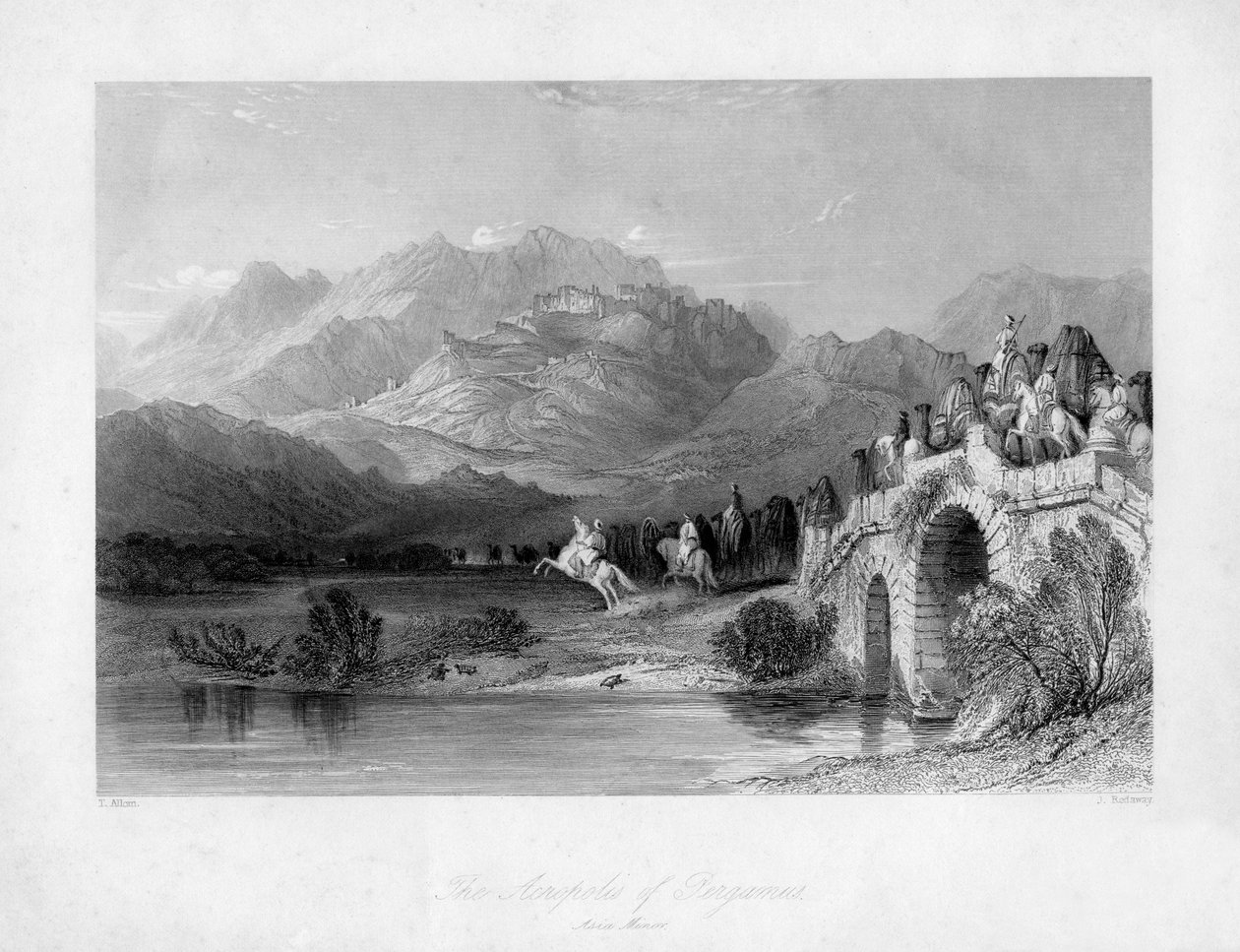 Akropolis i Pergamum Bergama, Turkiet, 1800-talet. av J. Redaway