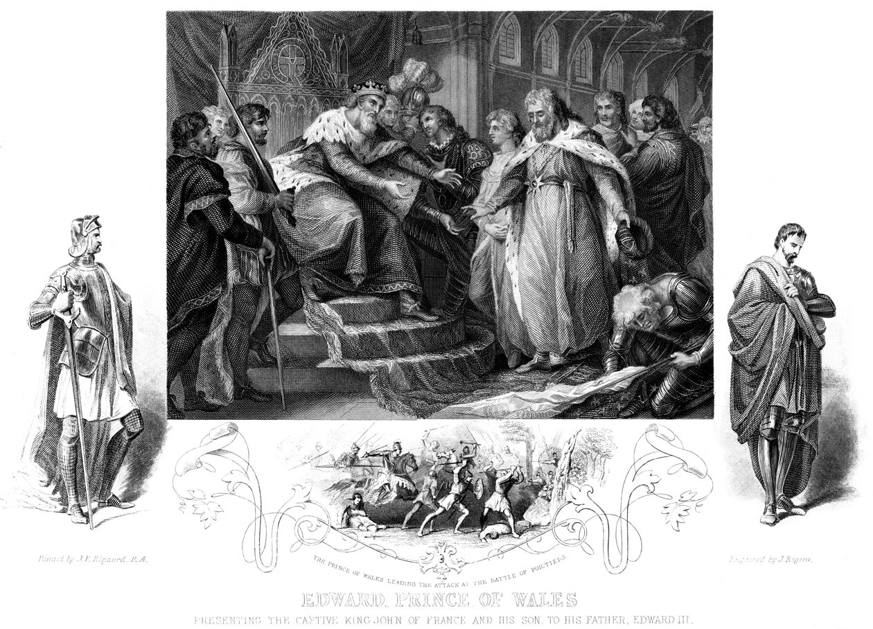 Edward, prins av Wales 1330-1376, 1800-talet. av J. Rogers