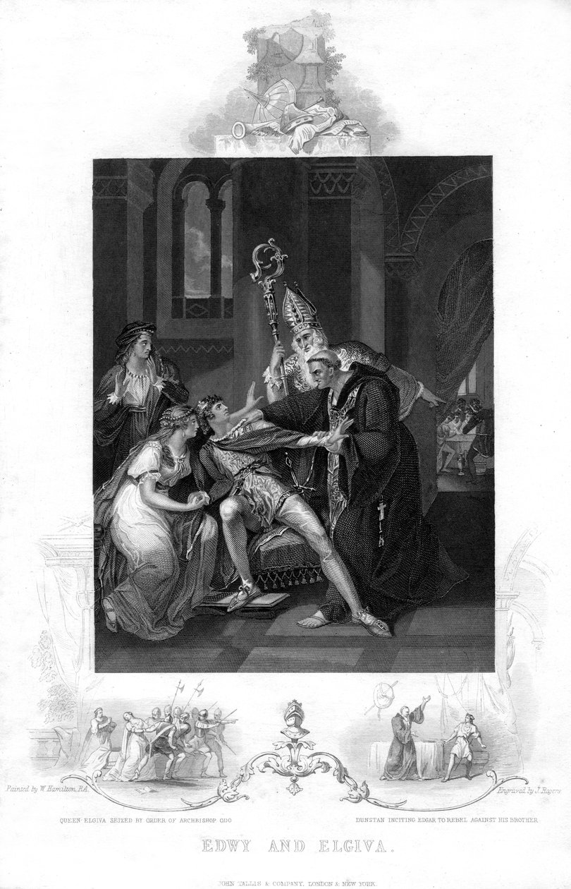 Edwy och Elgiva, 1800-talet av J. Rogers