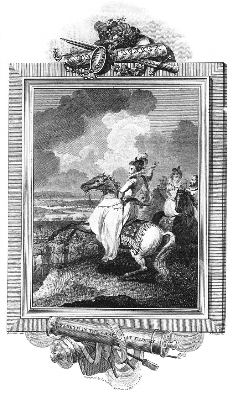 Elizabeth i lägret i Tilbury, 1811 av J. Rogers
