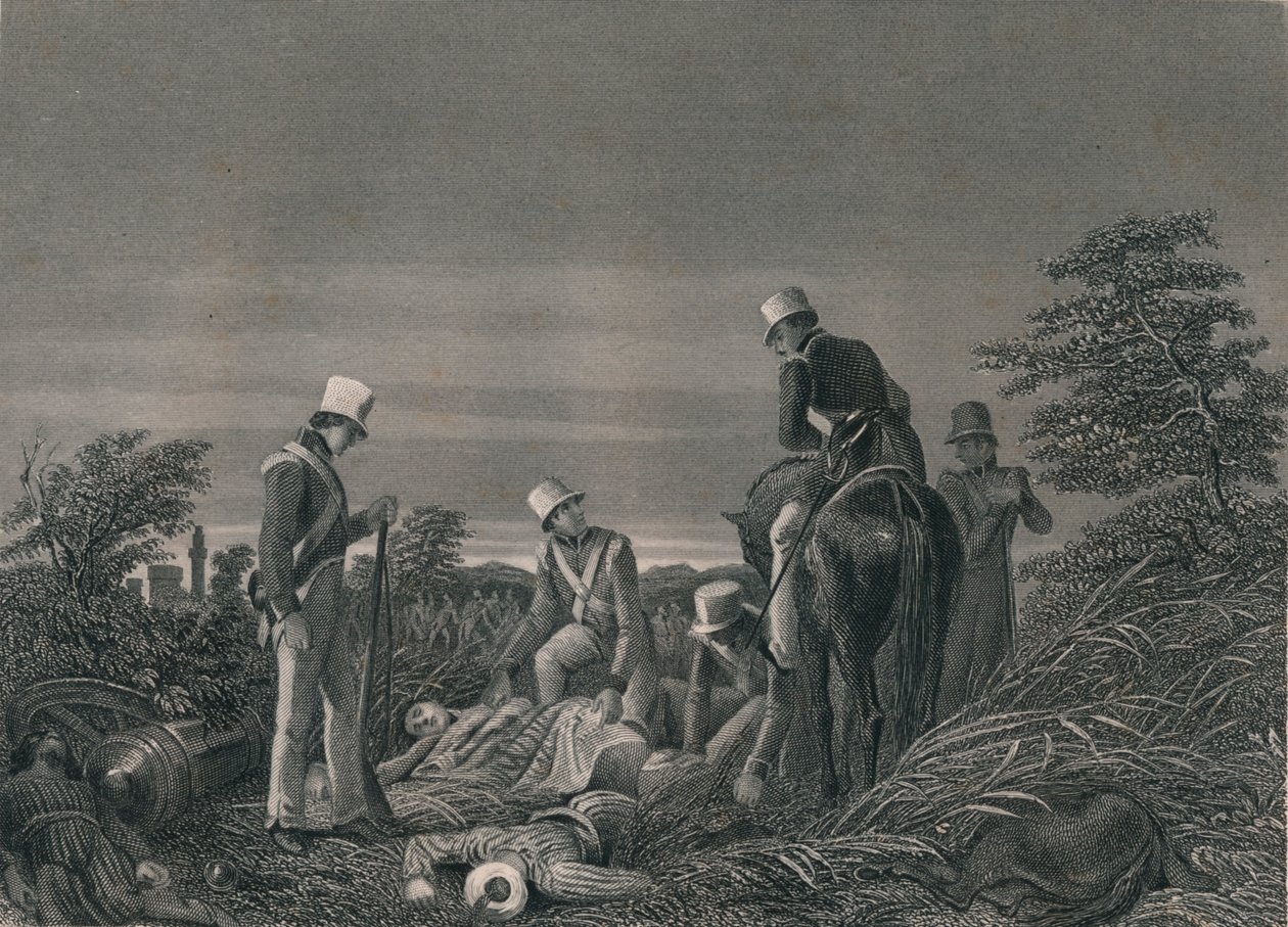 Hitta färgerna på det 24:e regementet efter slaget vid Chilianwallah, januari 1849. av J. Rogers