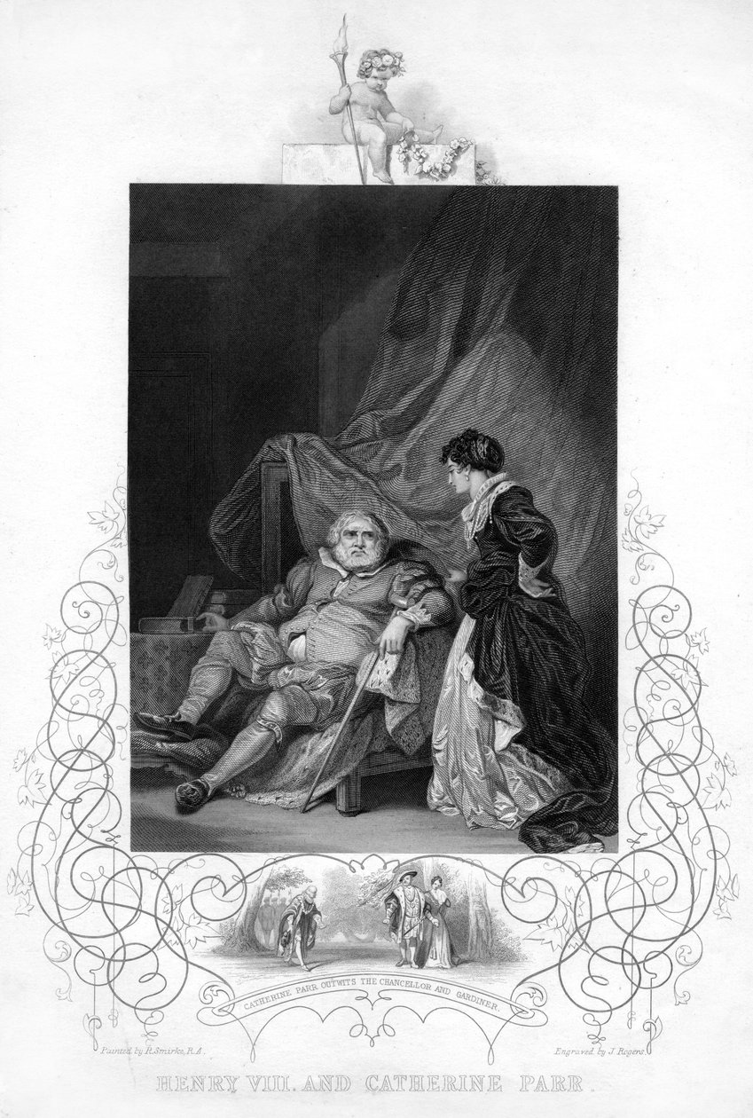 Henry VIII och Catherine Parr, 1800-talet av J. Rogers