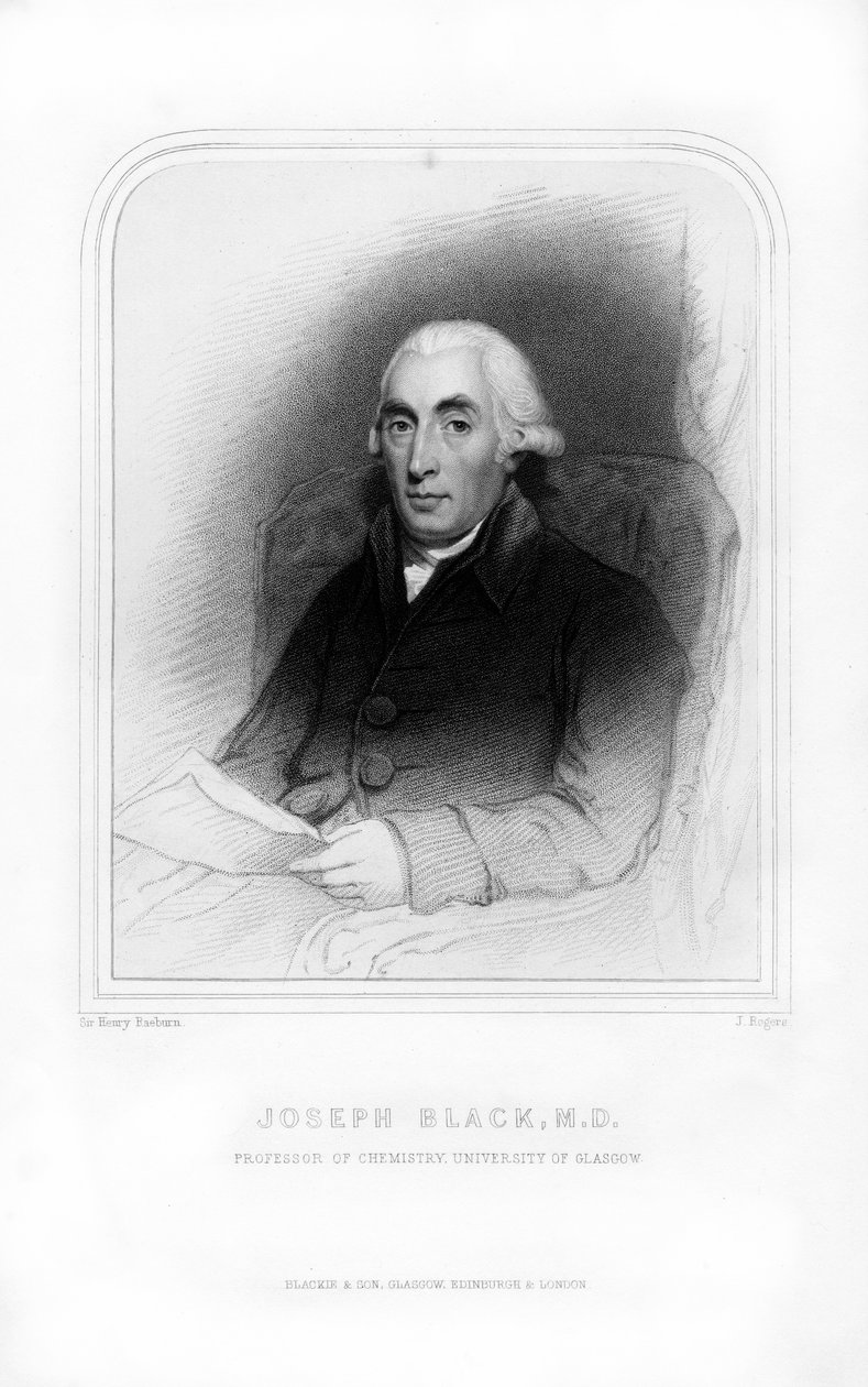 Joseph Black, skotsk fysiker och kemist, 1870. av J. Rogers