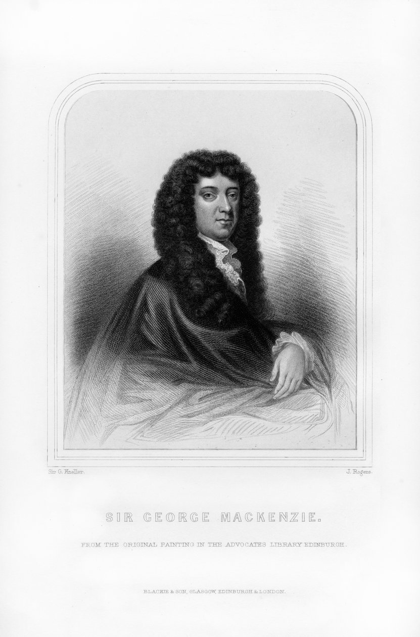 Sir George Mackenzie från Rosehaugh, skotsk advokat och juridisk författare, 1870 av J. Rogers