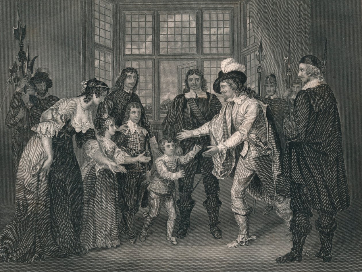 Intervjun av Charles I med sina barn, 1649, början av mitten av 1800-talet. av J. Rogers