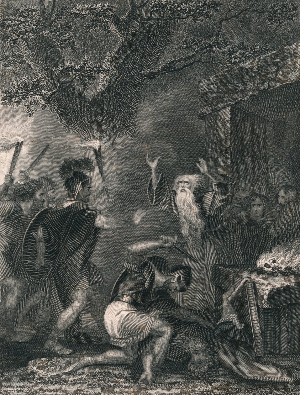 Druidernas massaker, mitten av 1800-talet. av J. Rogers