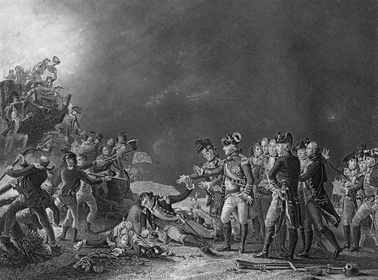 The Sortie Made by the Garnison of Gibraltar, 27 november 1781 c1857. av J. Rogers