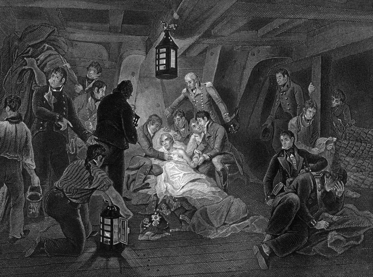Amiral Lord Nelsons död, 1805 c1857 av J. Rogers