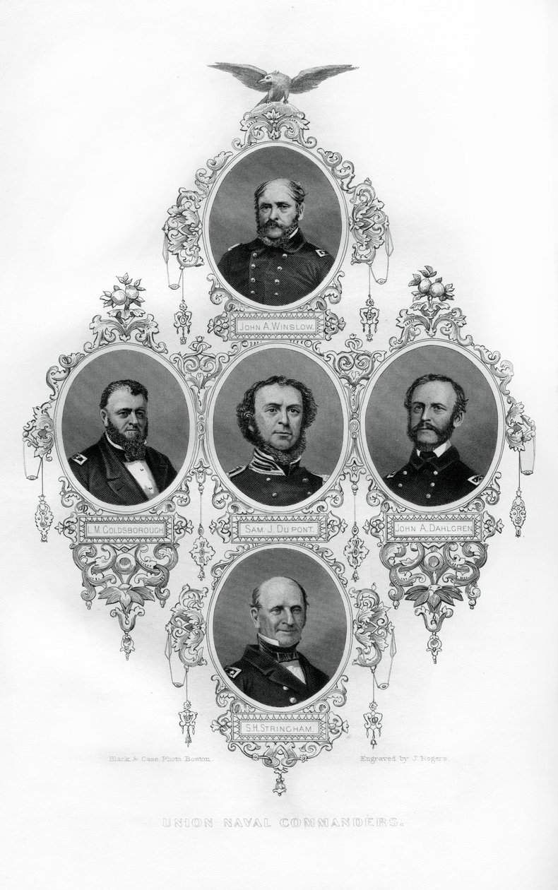 Unionens inbördeskrigsamiraler Winslow, Goldsborough, Du Pont, Dahlgren och Stringham, 1862-1867. av J. Rogers