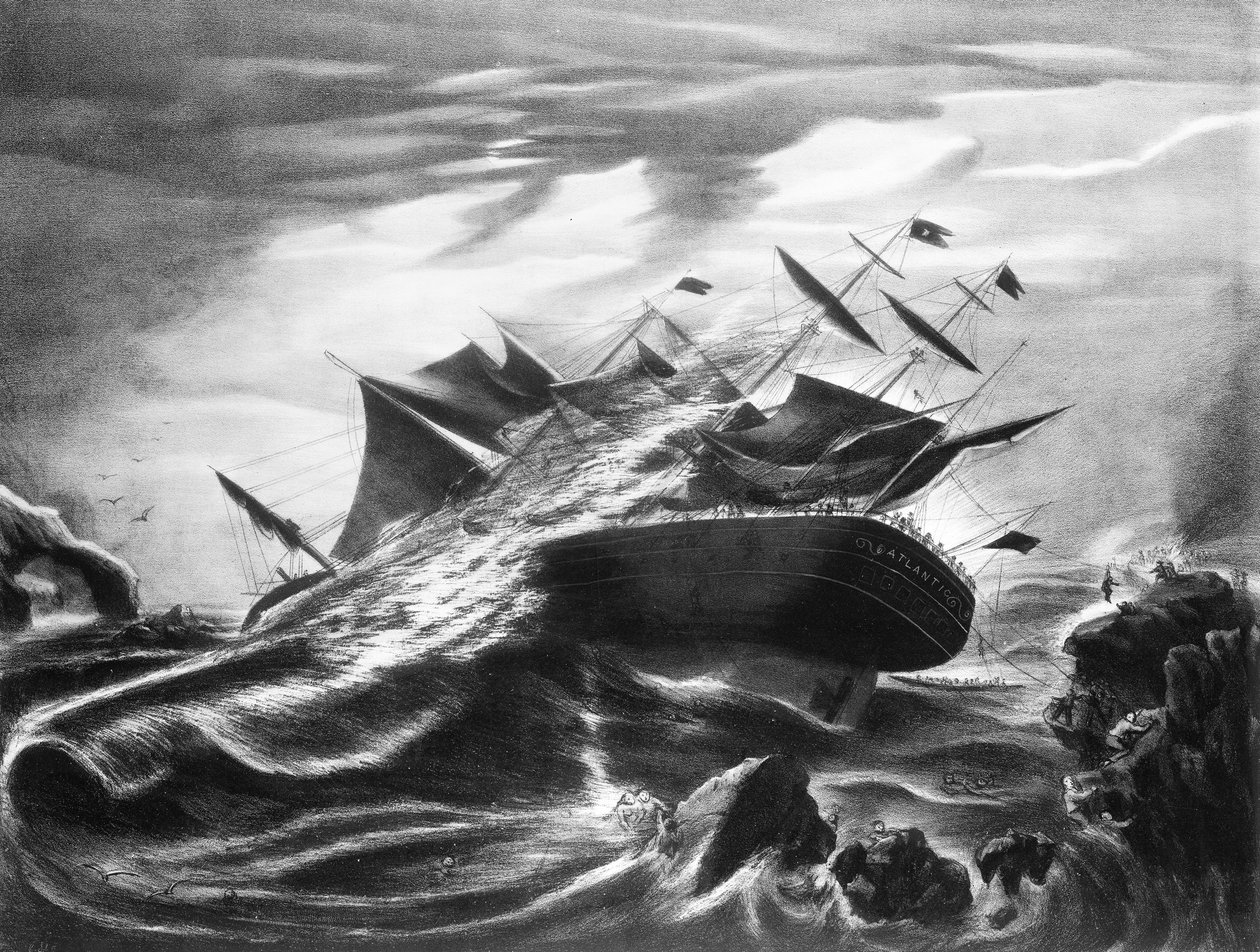Vraket av "Atlantic" utanför Mars Head, Nova Scotia 1 april 1873 av J. Soloman
