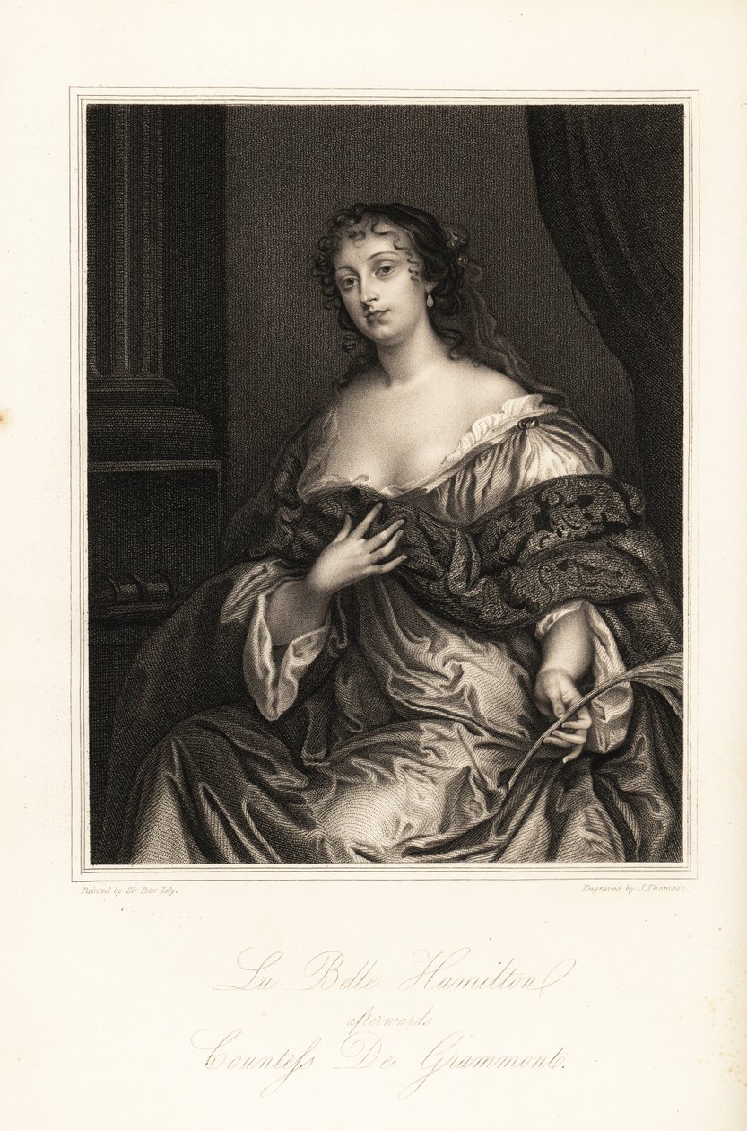 Elizabeth Hamilton, La Belle Hamilton, efteråt grevinnan de Grammont, hustru till Philibert de Grammont, en av Windsor-skönheterna av J. Thomson