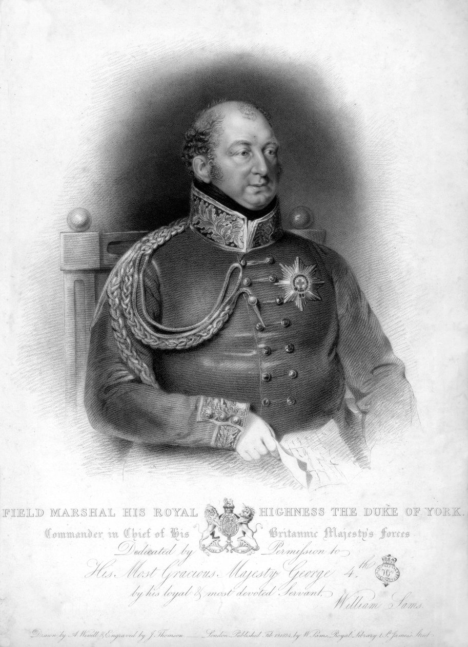 Fältmarskalk Prins Frederick, hertig av York och Albany 1763-1827, 1800-talet. av J. Thomson