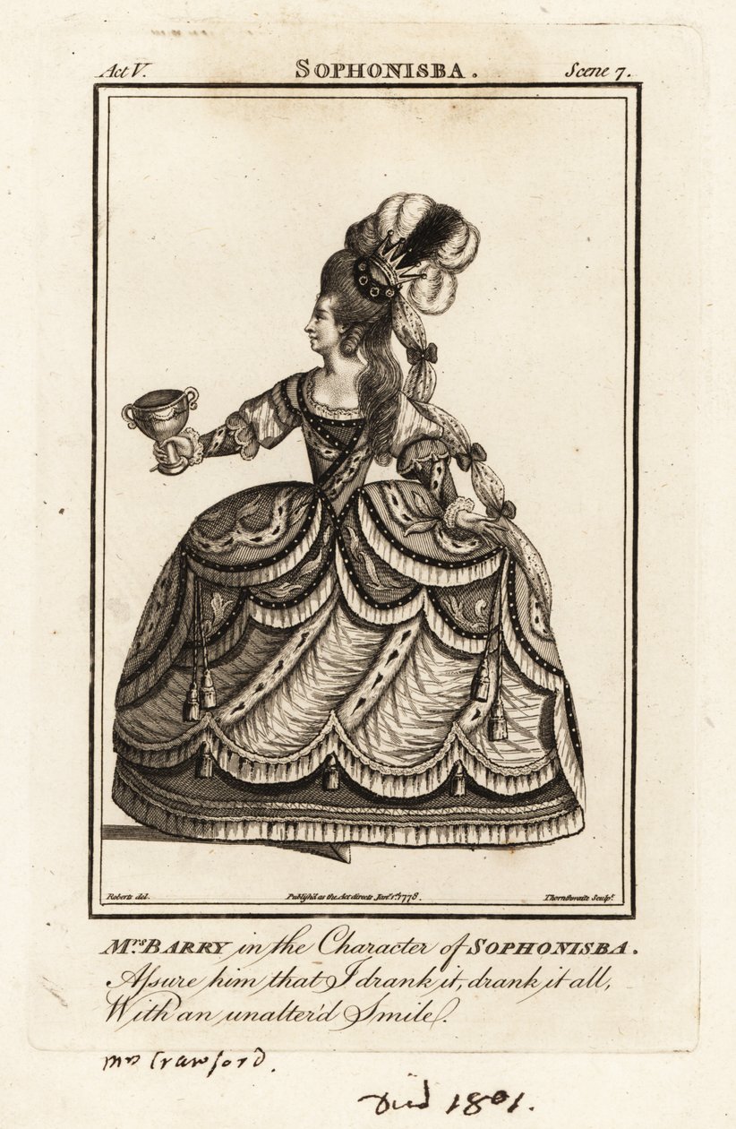 Mrs Ann Barry i karaktären Sophonisba i James Thomsons Sophonisba av J. Thornthwaite